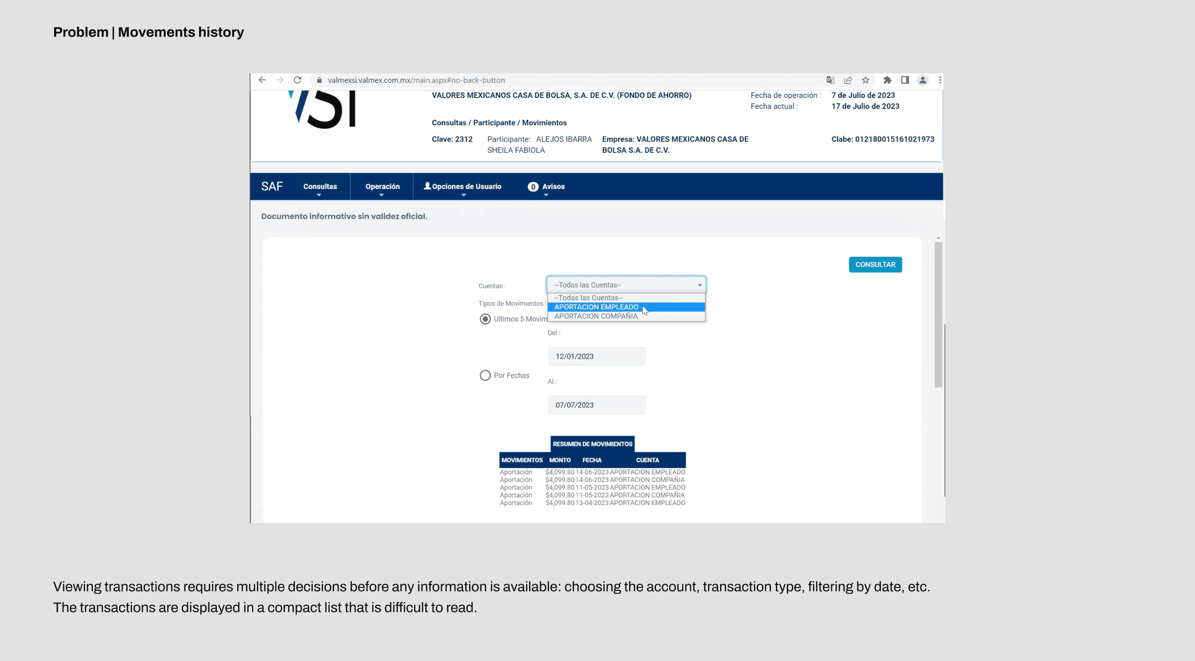 Unintelligible movements