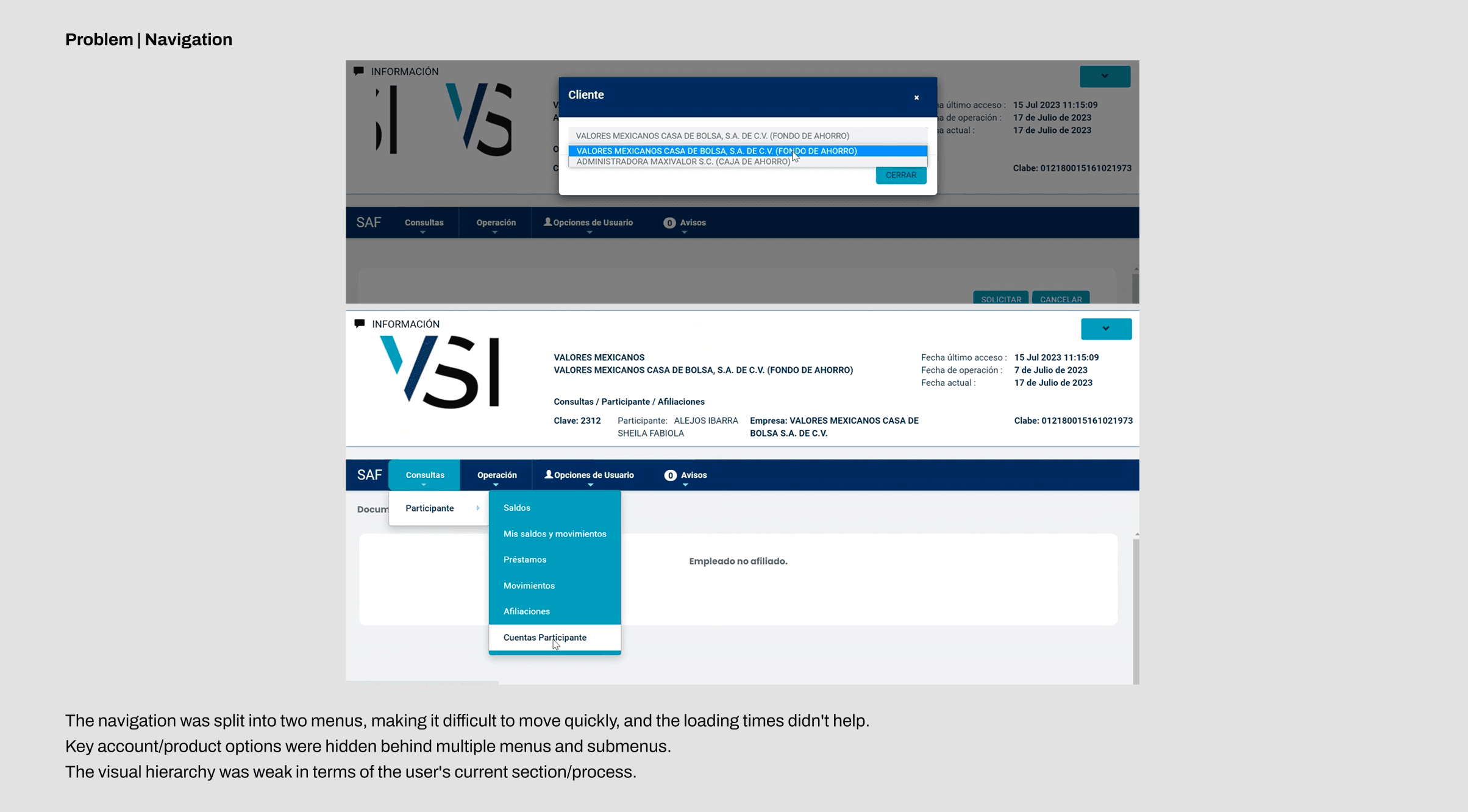 Problematic Navigation